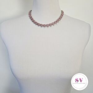 Pink Rhinestone Heart Necklace
